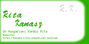 rita kanasz business card
